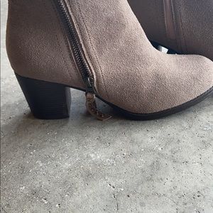 Tan memory foam booties